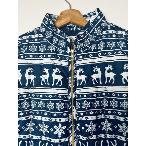 St John’s Bay Navy Fair Isle Vest Sz PXL Ski Deer Snowflakes Winter - Picture 7 of 12